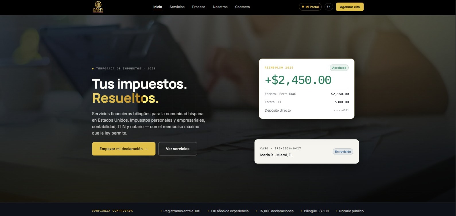 Damy Multiservices — desktop site