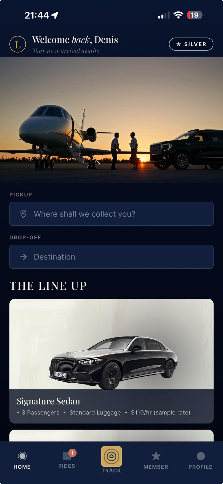 Luna Executive Chauffeurs — mobile app